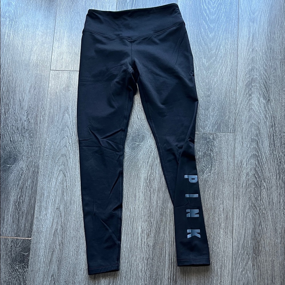 PINK Victoria's Secret Cozy Fleece Lined Black Leggings